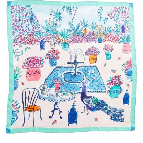 kate spade Accessories - ♠️Kate Spade Majorelle Scene Silk Square Scarf